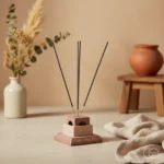 Second image of Hand-Carved Stone Incense and Candle Holder Set